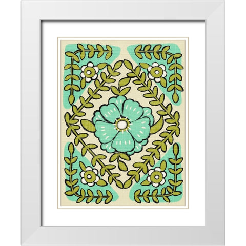 Gouache Florals IV White Modern Wood Framed Art Print with Double Matting by Zarris, Chariklia