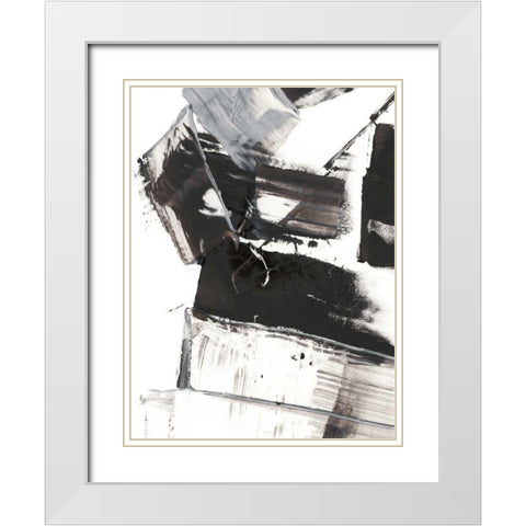 Topple II White Modern Wood Framed Art Print with Double Matting by Harper, Ethan