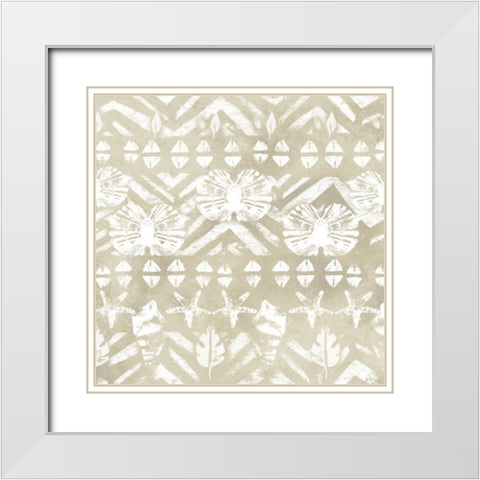 Tribal Coast I White Modern Wood Framed Art Print with Double Matting by Vess, June Erica