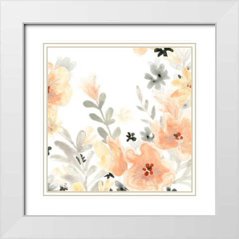 Blush Garden IV White Modern Wood Framed Art Print with Double Matting by Vess, June Erica