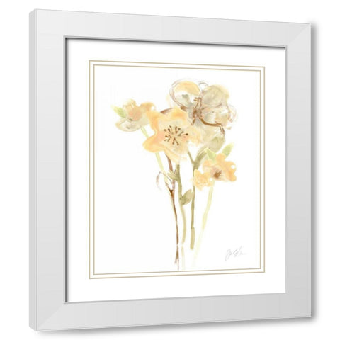Apricot Dusk I White Modern Wood Framed Art Print with Double Matting by Vess, June Erica
