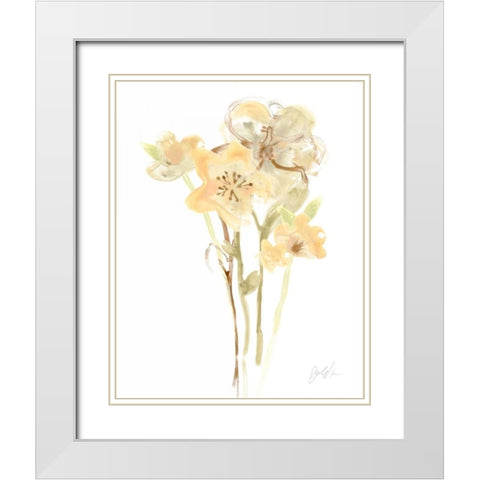 Apricot Dusk I White Modern Wood Framed Art Print with Double Matting by Vess, June Erica