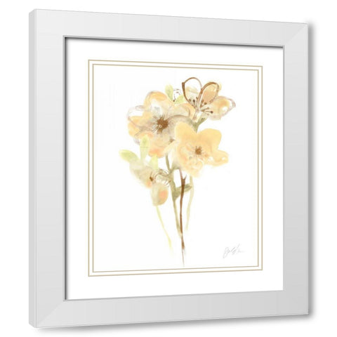 Apricot Dusk II White Modern Wood Framed Art Print with Double Matting by Vess, June Erica