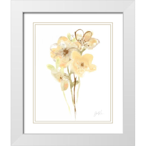 Apricot Dusk II White Modern Wood Framed Art Print with Double Matting by Vess, June Erica