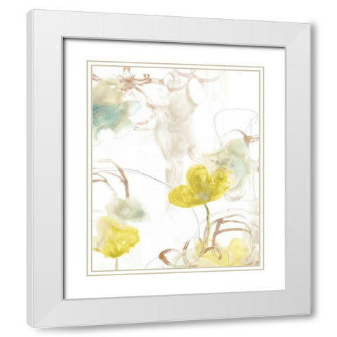 Floral Arc I White Modern Wood Framed Art Print with Double Matting by Vess, June Erica