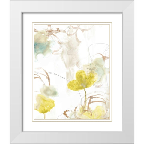 Floral Arc I White Modern Wood Framed Art Print with Double Matting by Vess, June Erica