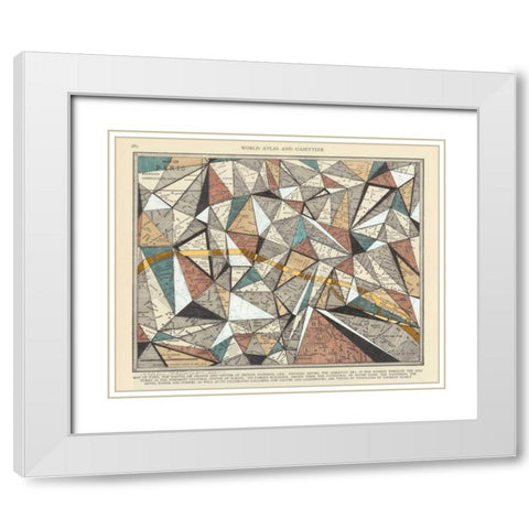 Modern Map of Paris White Modern Wood Framed Art Print with Double Matting by Galapon, Nikki