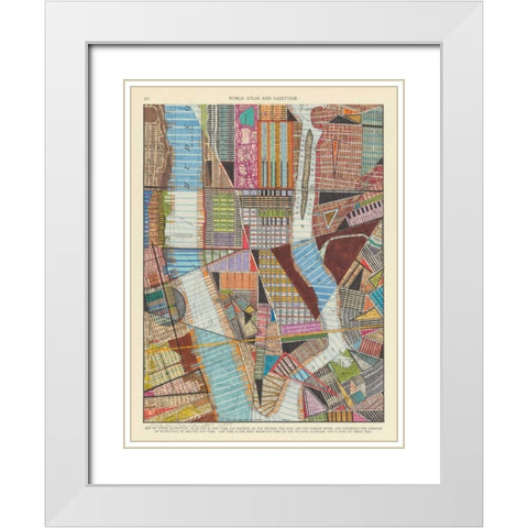 Modern Map of New York II White Modern Wood Framed Art Print with Double Matting by Galapon, Nikki