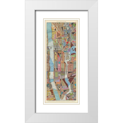 Modern Map of New York III White Modern Wood Framed Art Print with Double Matting by Galapon, Nikki