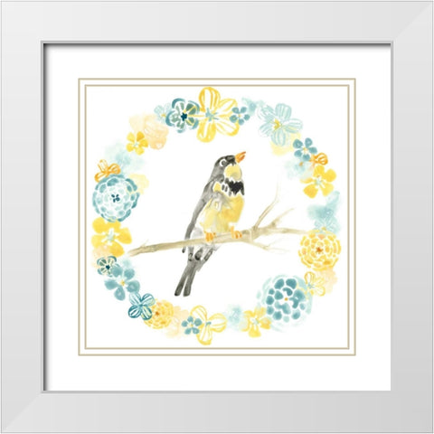 Solo Songbird I White Modern Wood Framed Art Print with Double Matting by Vess, June Erica