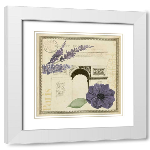 Paris Ephemera IV White Modern Wood Framed Art Print with Double Matting by Popp, Grace