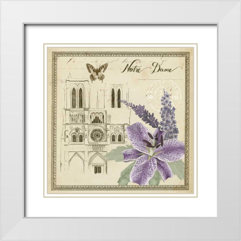 Paris Ephemera V White Modern Wood Framed Art Print with Double Matting by Popp, Grace