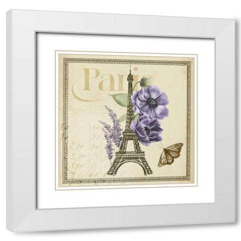 Paris Ephemera VI White Modern Wood Framed Art Print with Double Matting by Popp, Grace