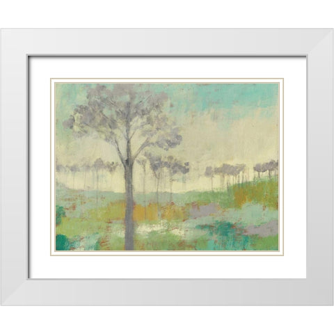 Tree Stand II White Modern Wood Framed Art Print with Double Matting by Goldberger, Jennifer