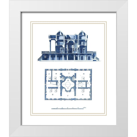 Custom Architectural Blueprint III White Modern Wood Framed Art Print with Double Matting by George, Andrew Cook