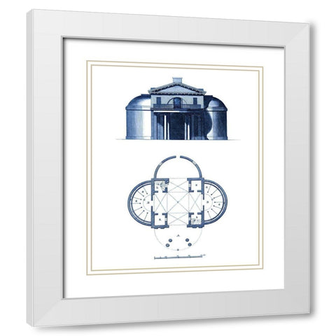 Custom Architectural Blueprint IV White Modern Wood Framed Art Print with Double Matting by George, Andrew Cook