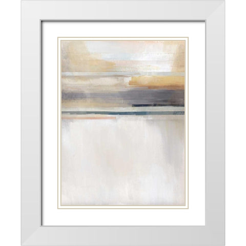 Sandy Coast II White Modern Wood Framed Art Print with Double Matting by Jerry, Alison