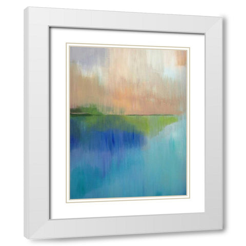 Peaks Bay I White Modern Wood Framed Art Print with Double Matting by Jerry, Alison