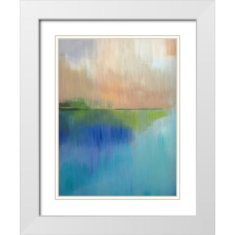 Peaks Bay I White Modern Wood Framed Art Print with Double Matting by Jerry, Alison