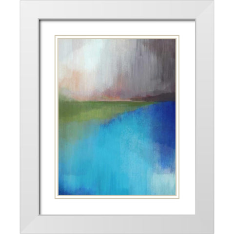 Peaks Bay II White Modern Wood Framed Art Print with Double Matting by Jerry, Alison