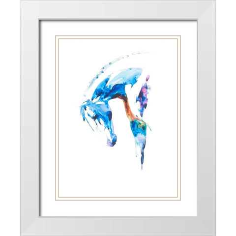 Blue Agate II White Modern Wood Framed Art Print with Double Matting by Chapman, Julie T.