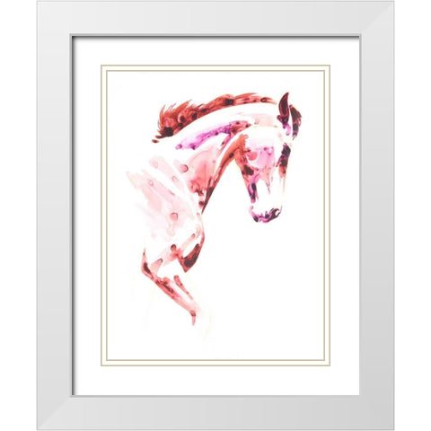 Garnet Horse I White Modern Wood Framed Art Print with Double Matting by Chapman, Julie T.