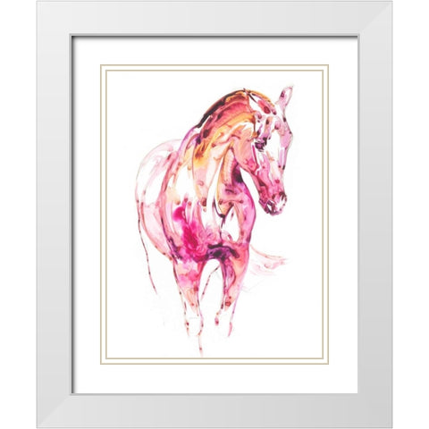 Garnet Horse III White Modern Wood Framed Art Print with Double Matting by Chapman, Julie T.