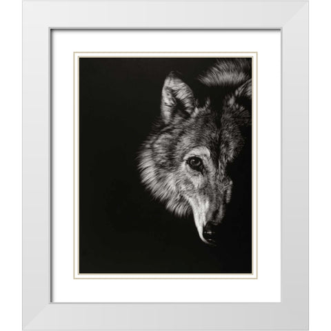 Black Glimpse III White Modern Wood Framed Art Print with Double Matting by Chapman, Julie T.