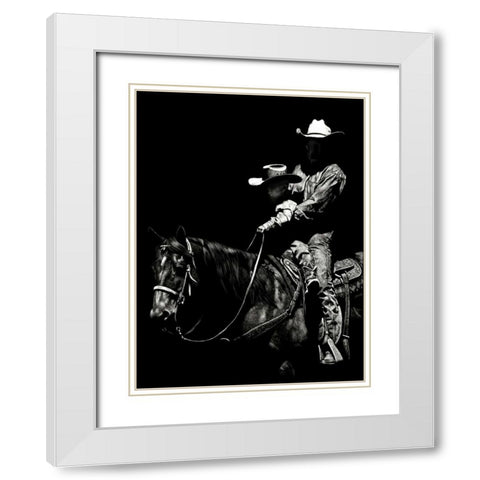 Scratchboard Rodeo II White Modern Wood Framed Art Print with Double Matting by Chapman, Julie T.