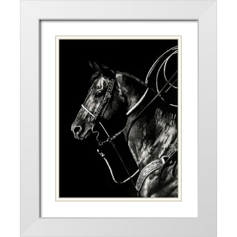 Scratchboard Rodeo V White Modern Wood Framed Art Print with Double Matting by Chapman, Julie T.