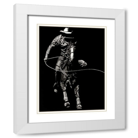 Scratchboard Rodeo VIII White Modern Wood Framed Art Print with Double Matting by Chapman, Julie T.