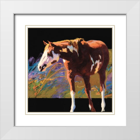 Color Square I White Modern Wood Framed Art Print with Double Matting by Chapman, Julie T.