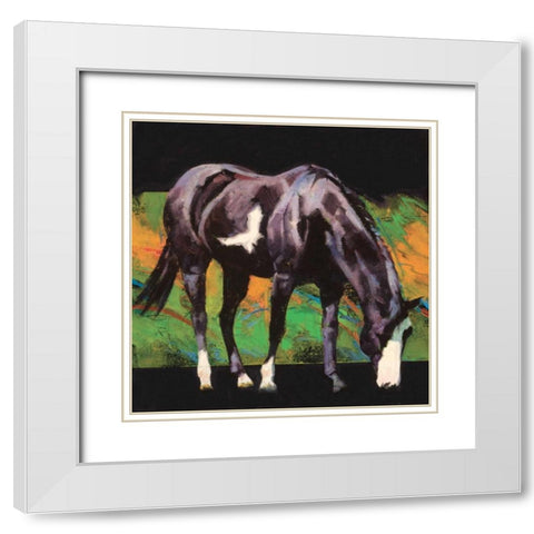 Color Square II White Modern Wood Framed Art Print with Double Matting by Chapman, Julie T.