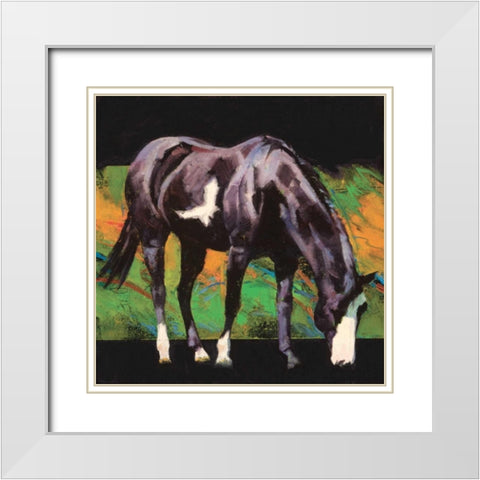 Color Square II White Modern Wood Framed Art Print with Double Matting by Chapman, Julie T.