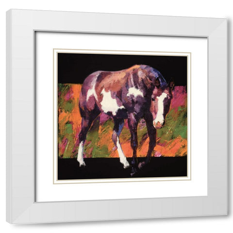 Color Square III White Modern Wood Framed Art Print with Double Matting by Chapman, Julie T.