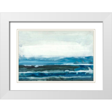 Lake Country I White Modern Wood Framed Art Print with Double Matting by Stramel, Renee W.