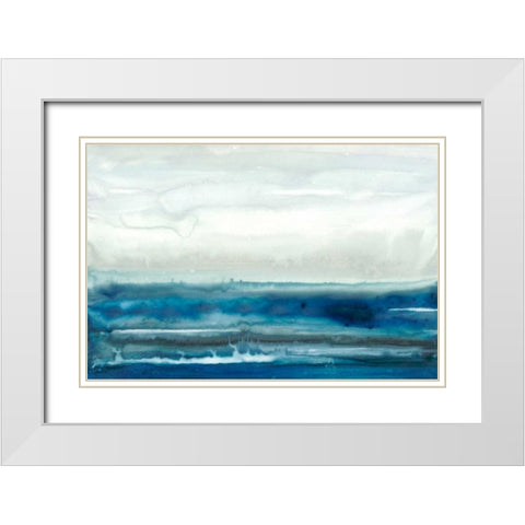 Lake Country II White Modern Wood Framed Art Print with Double Matting by Stramel, Renee W.