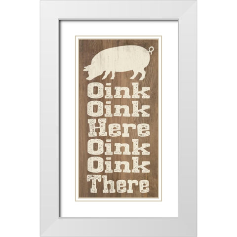 Animal Farm I White Modern Wood Framed Art Print with Double Matting by Saunders, Alonzo