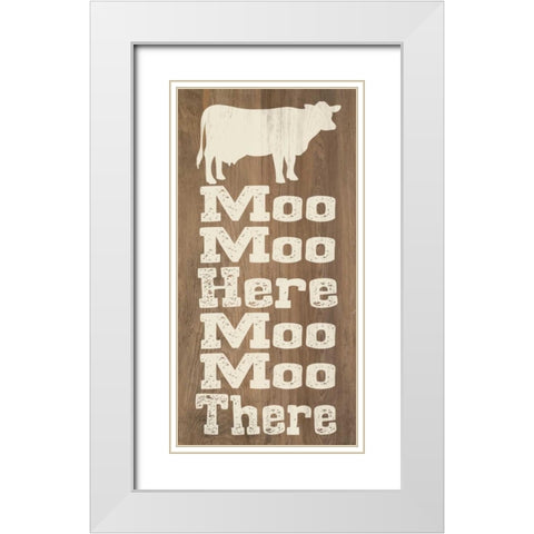 Animal Farm III White Modern Wood Framed Art Print with Double Matting by Saunders, Alonzo