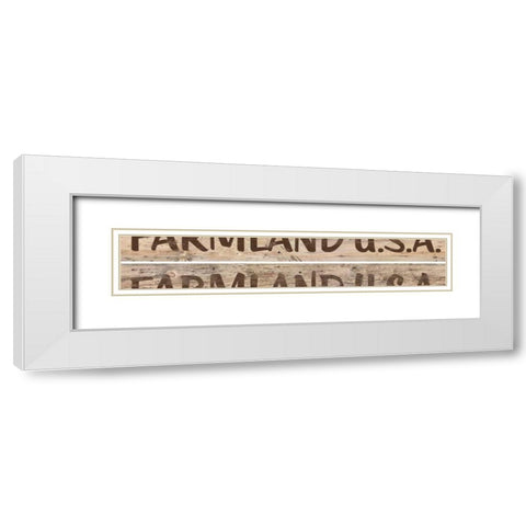 Farm Sign 2-up I White Modern Wood Framed Art Print with Double Matting by Saunders, Alonzo