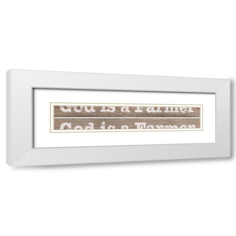 Farm Sign 2-up II White Modern Wood Framed Art Print with Double Matting by Saunders, Alonzo