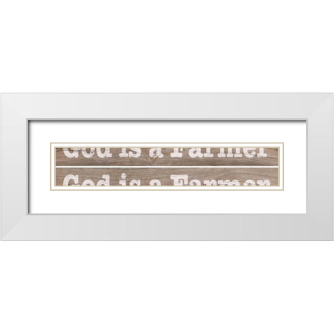 Farm Sign 2-up II White Modern Wood Framed Art Print with Double Matting by Saunders, Alonzo