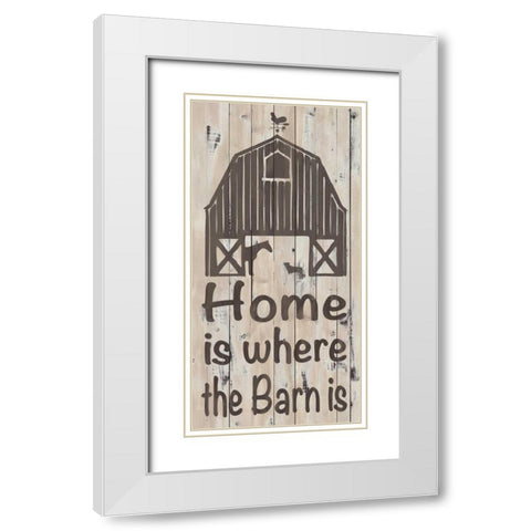 Home and Farm I White Modern Wood Framed Art Print with Double Matting by Saunders, Alonzo