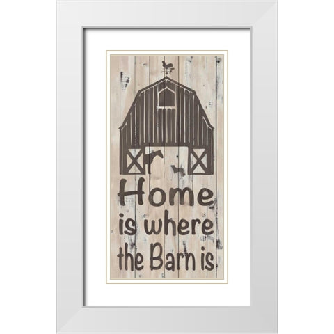 Home and Farm I White Modern Wood Framed Art Print with Double Matting by Saunders, Alonzo