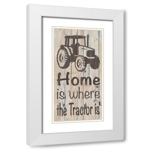 Home and Farm II White Modern Wood Framed Art Print with Double Matting by Saunders, Alonzo