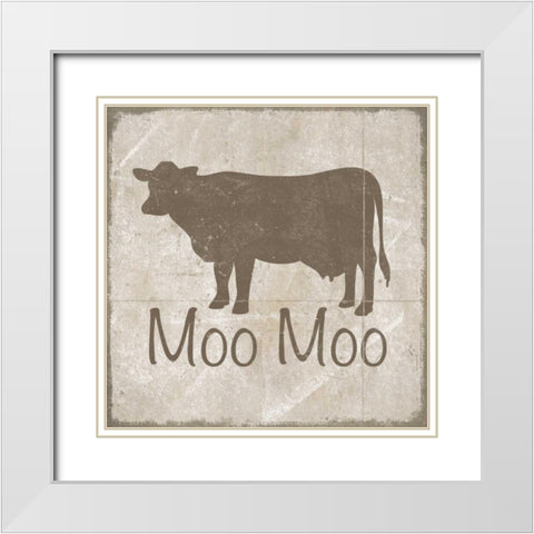 Simply Farm II White Modern Wood Framed Art Print with Double Matting by Saunders, Alonzo