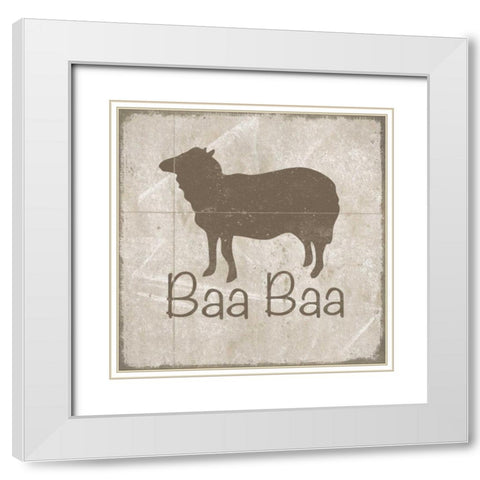 Simply Farm III White Modern Wood Framed Art Print with Double Matting by Saunders, Alonzo