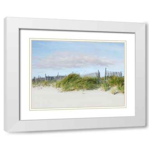 Beachscape IV White Modern Wood Framed Art Print with Double Matting by McLoughlin, James