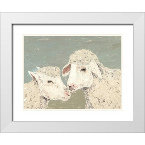 Sweet Lambs II White Modern Wood Framed Art Print with Double Matting by Reynolds, Jade