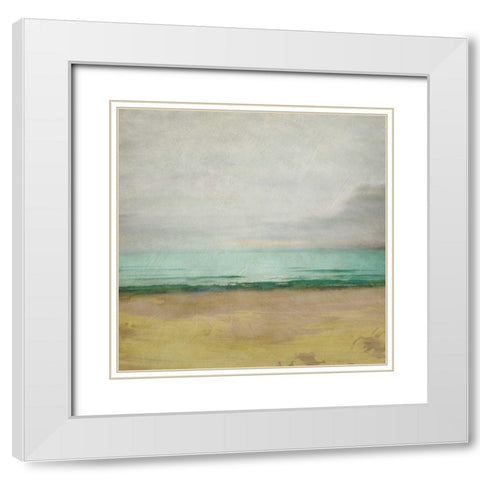 Waterline I White Modern Wood Framed Art Print with Double Matting by Zarris, Chariklia